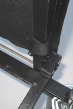 boom apron hook & loop straps to secure bottom corners